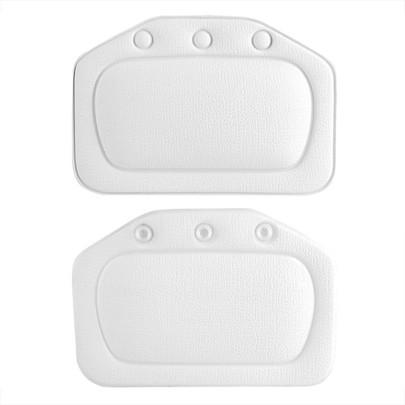 woobles Bathtub Pillow, Soft Foam Padded Bath Pillow PVC Tub Headrest Head Neck Back Cushion Bathroom Accessories for Home Use(White) - Image 3